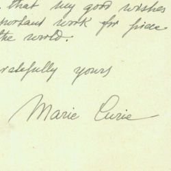 Letter from Marie Curie to President Herbert Hoover