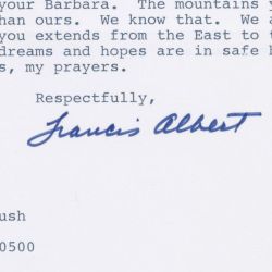 Letter from Frank Sinatra to George H. W. Bush