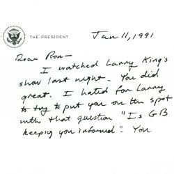 Letter from President George H. W. Bush to Ronald Reagan