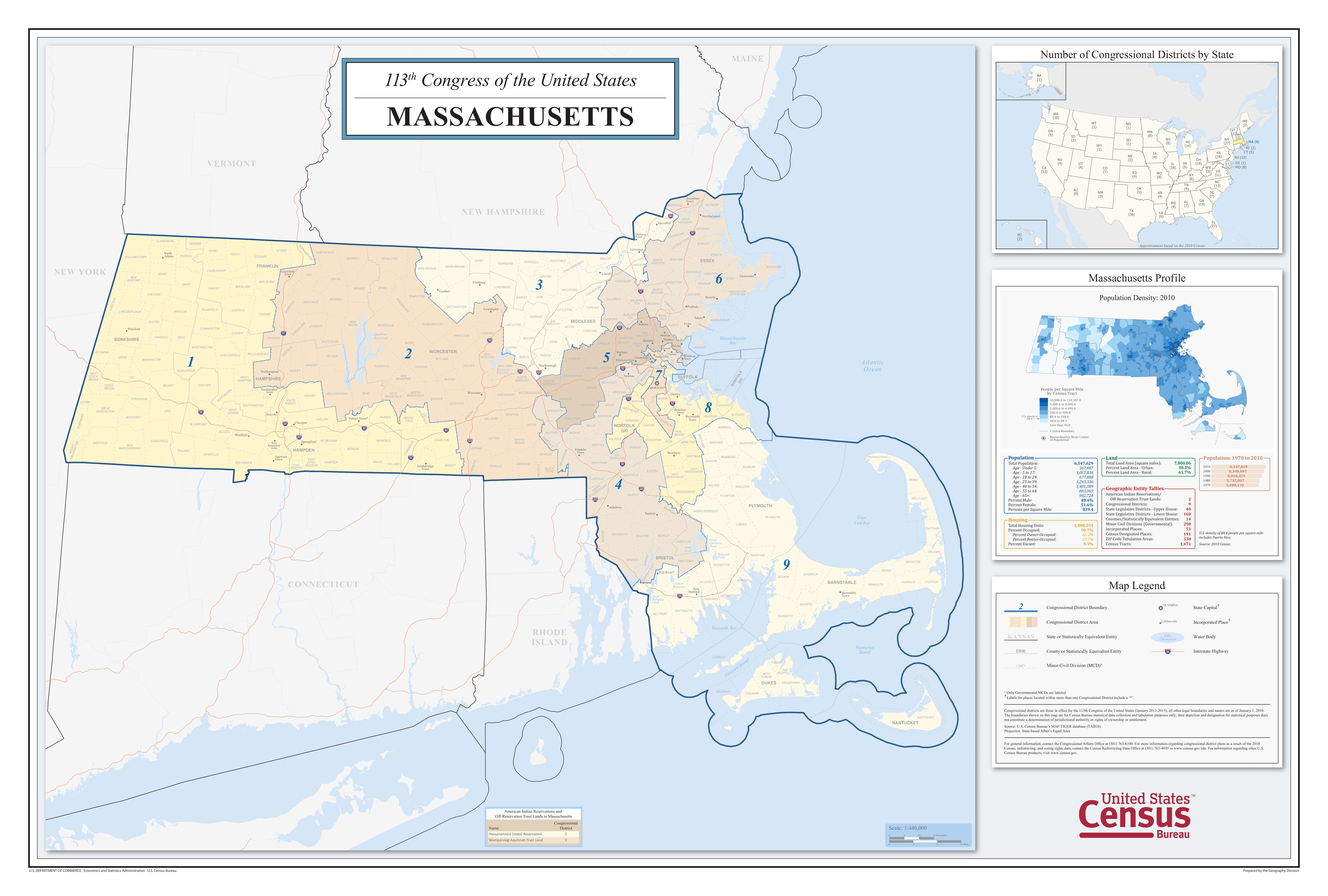 113th Congress of the United States, Massachusetts State Map