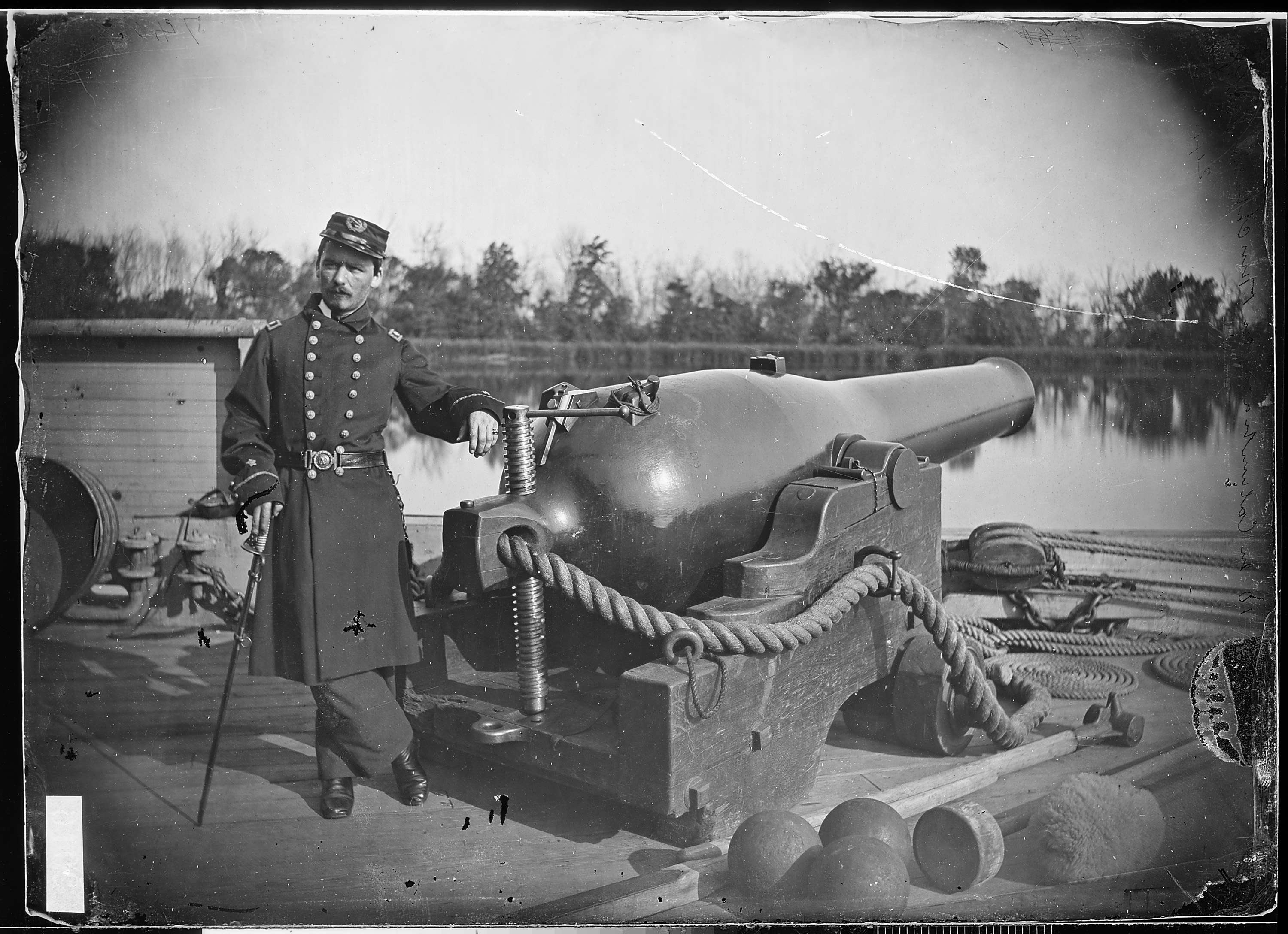 Deck of gunboat "Hunchback", on James River