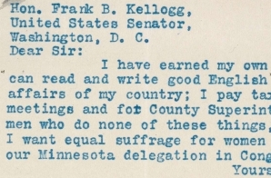 Letter from Hattie S. Bordewich to Senator Kellogg 