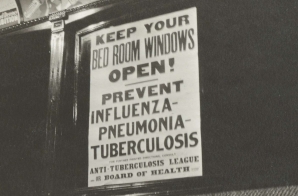 "Keep Your Bedroom Windows Open! Prevent Influenza..." Poster in Trolley Car