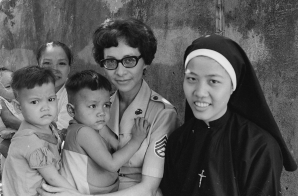 Staff Sergeant Ermalinda Salazar at the St. Vincent de Paul Orphanage in Vietnam