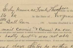 Proof of Origin of Disability for Frank Thompson, also known as S. Emma E. Seelye