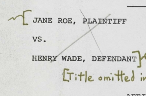 Affidavit of Jane Roe in Roe v. Wade