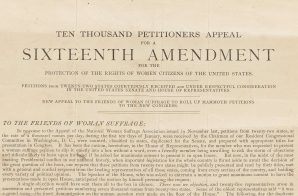 Ten Thousand Petitioners Appeal for a Sixteenth Amendment