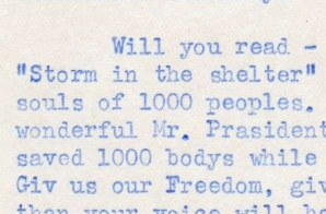 Letter from Dr. Ernst Wolff to Eleanor Roosevelt