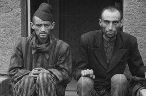 Two Men Sitting After Liberation from Lager-Nordhausen Death Camp