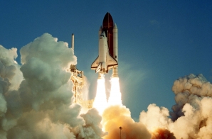 Space Shuttle Challenger During Liftoff