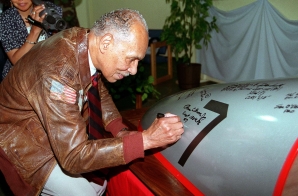 Dr. Roscoe C. Brown, Jr., Signs a Fighter Plane