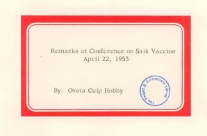 Secretary of Health, Education, and Welfare on Salk Polio Vaccine