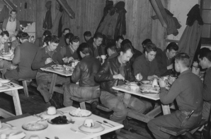 Officers Eating Thanksgiving Dinner at Alexai Point Airbase