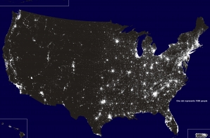 2010 Population Distribution of the United States Map