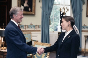 President Carter with Ruth Bader Ginsburg at a Reception for Women Federal Judges