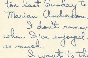 Letter from Nellie Neuhousen to Secretary Harold Ickes Regarding Marian Anderson