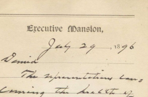 Denial of Pardon for William D. Swann from President Grover Cleveland