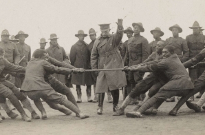 Tug of war contest between members of 369th Infantry