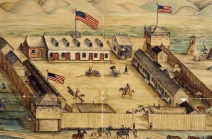 Water Color Drawing of Fort Pierre, Upper Missouri