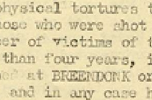 Statements about Breendonk Concentration Camp from Report on Atrocities Committed by the Germans Against the Civilian Population of Belgium