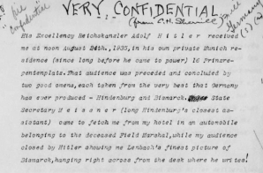 Letter from C.H. Sherrill to Marguerite LeHand about Adolf Hitler meeting