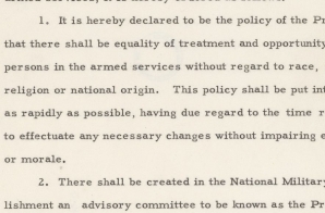 Executive Order 9981 to Desegregate the Armed Forces