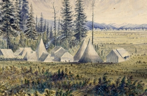 Camp Sumass. Sumass Prairie, looking N