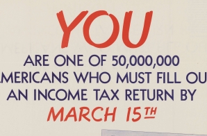 YOU ARE ONE OF 50,000,000 AMERICANS WHO MUST FILL OUT AN INCOME TAX RETURN BY MARCH 15. FILE YOURS EARLY.