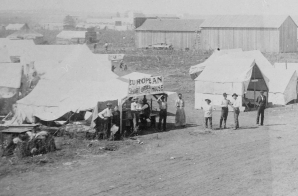 Anadarko Townsite, Okla. Terr., August 8, 1901. Tent city in the cornfield.