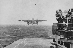 An Army B-25 Takes Off for the First U.S. Air Raid on Japan
