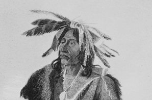Big Soldier (Wahktageli), a Dakota chief; full-length, standing