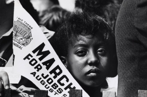 Girl at the March on Washington with Banner