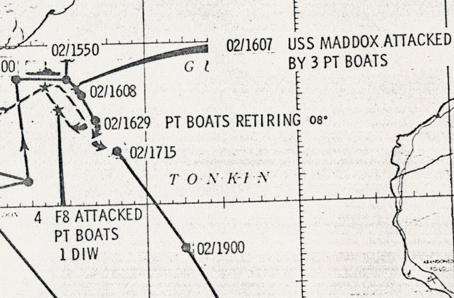 Map of the USS Maddox Incident
