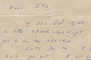 Letter from John Beaulieu to President Dwight D. Eisenhower in Braille