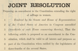 House Joint Resolution Regarding the 19th Amendment