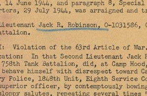 General Court Martial Orders for Jackie Robinson
