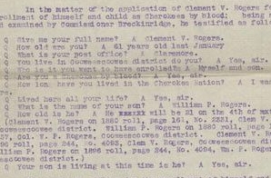 Application for Will Rogers for Enrollment in the Five Civilized Tribes