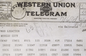 Zimmermann Telegram as Received by the German Ambassador to Mexico