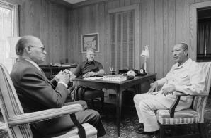 Menahem Begin, Jimmy Carter, and Anwar Sadat during One of the Camp David Summit Meetings