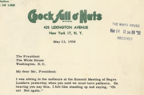 Letter from Jackie Robinson to President Eisenhower