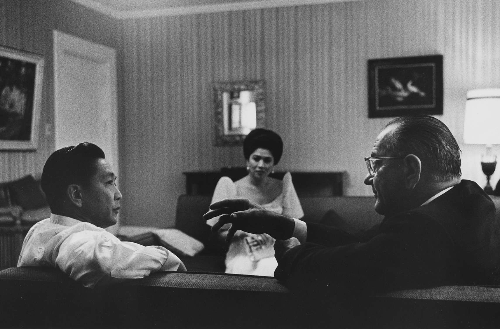 President and Mrs. Ferdinand Marcos with President Johnson