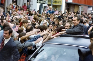 Richard Nixon Swarmed During a Campaign Event