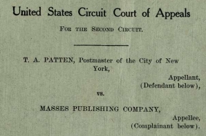 Opinion in Masses Publishing Company v. T. G. Patten