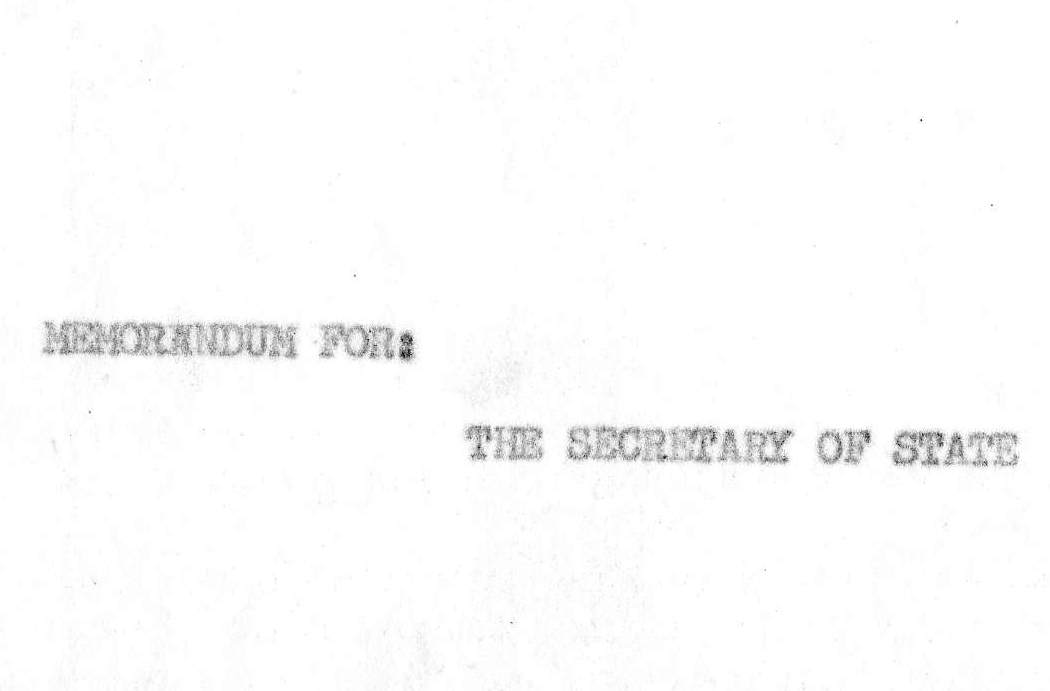 Memorandum from President Truman to Secretary of State Dean Acheson