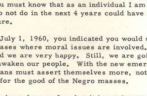 Letter to President John F. Kennedy from Jackie Robinson