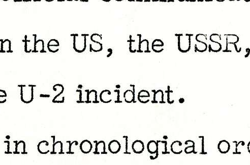 International Communications Concerning the U-2 Incident
