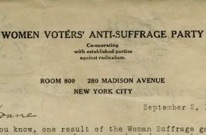 Petition from the Women Voters Anti-Suffrage Party of New York