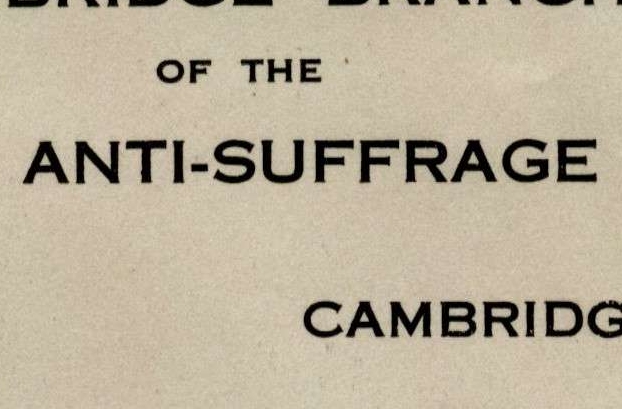 Letter to Congress from the Cambridge Branch of the Massachusetts Anti-Suffrage Association