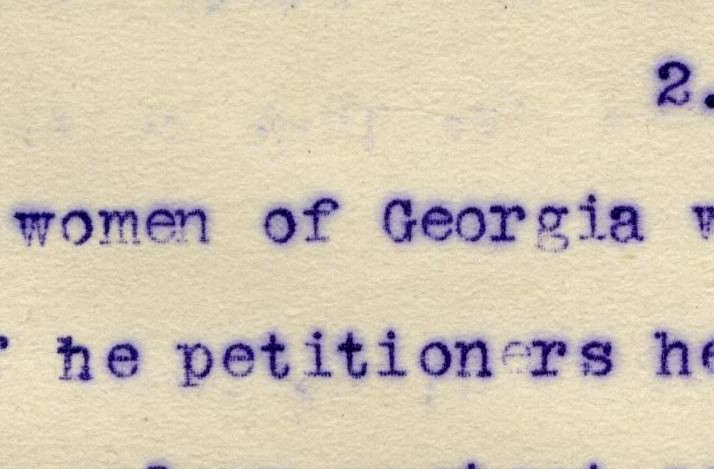 Petition from the Women of Georgia Protesting the Women