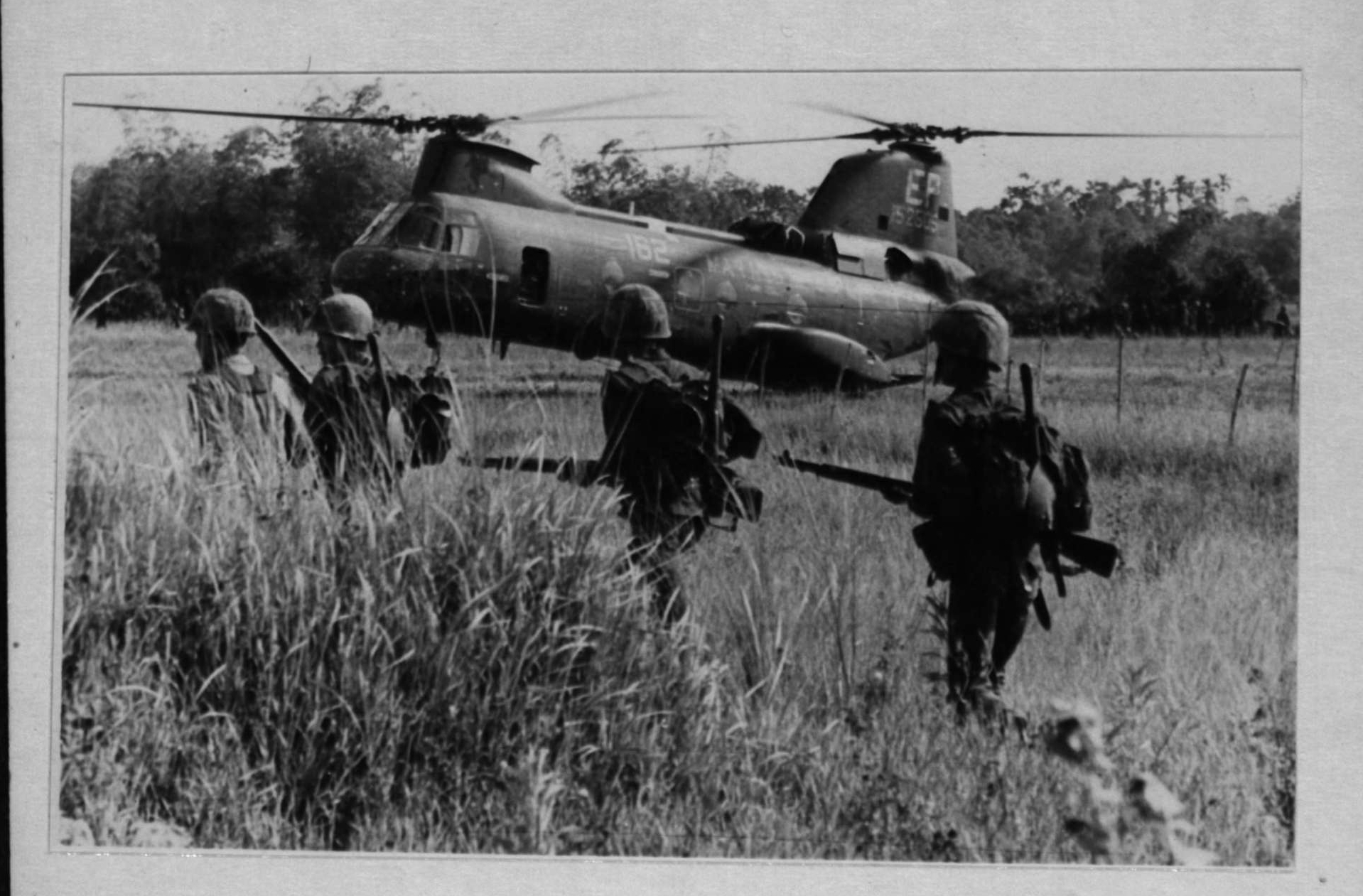 South Vietnamese Marines Move Out of the Landing Zone